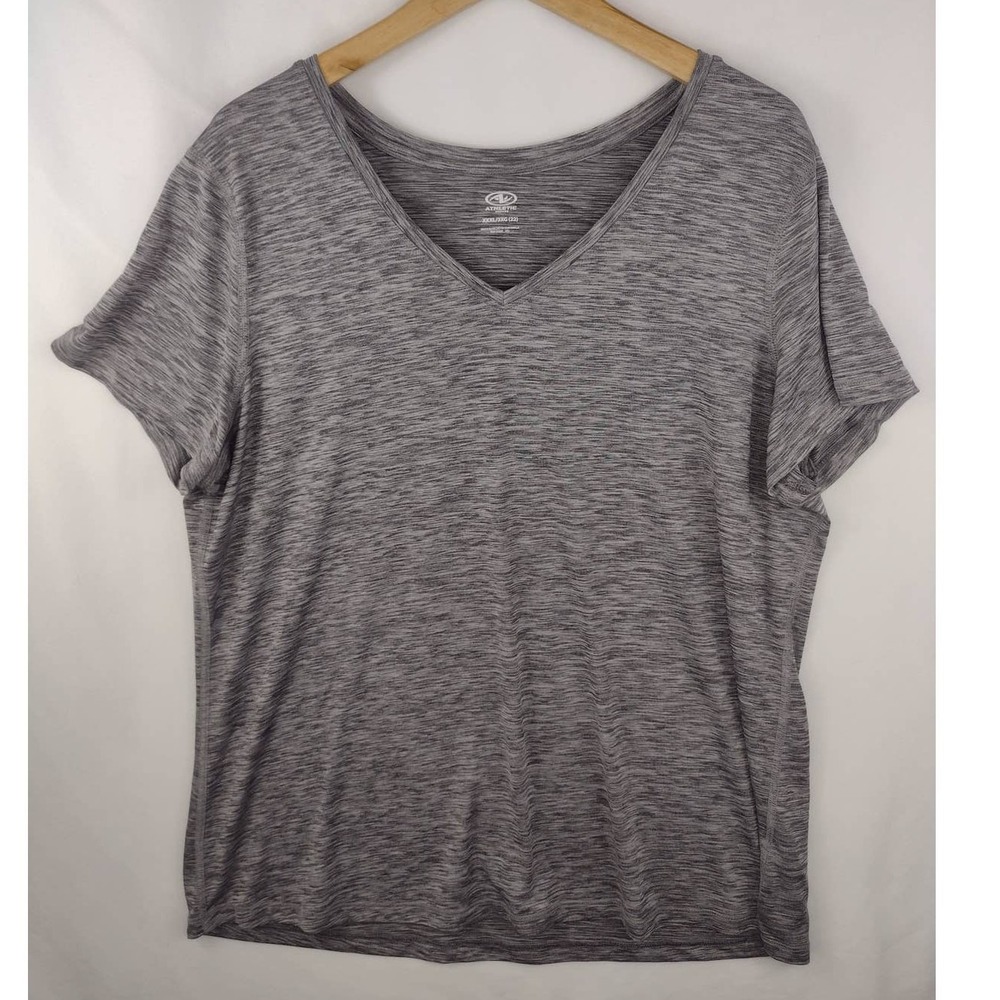 Athletic Works Womens Gray Short Sleeve‎ Shirt Top Plus Size 3XL